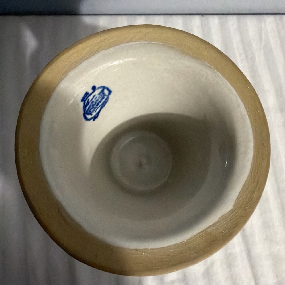 Hand Thrown Blue Vtg Chalice Cross Louisville Pottery Stoneware Chalice Marked - Picture 8 of 11